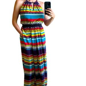 Cynthia Steffe silk halter maxi dress